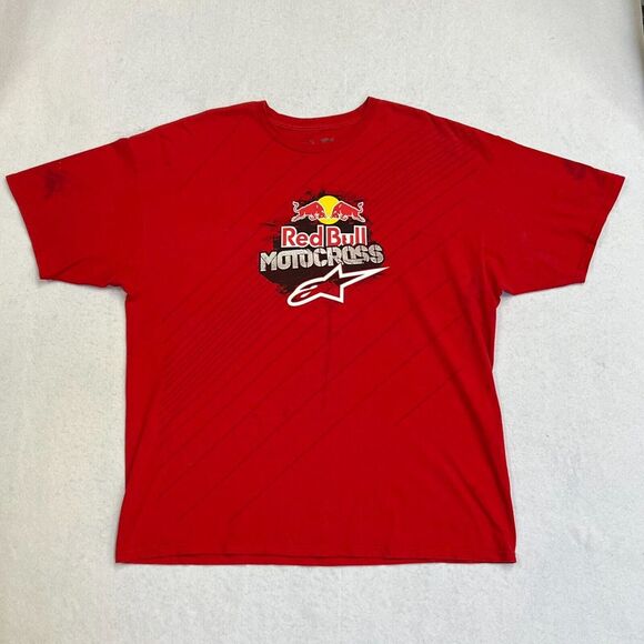 Mens Alpinestars Y2K Red Bull Motocross Red‎ Short Sleeve T-Shirt Size XXL 2XL - Picture 1 of 8